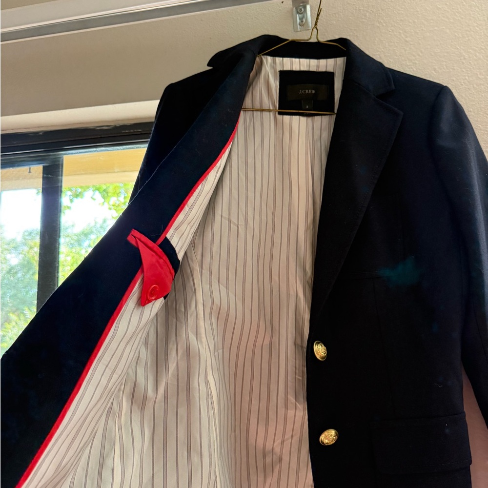J. Crew Navy Blazer with Gold Buttons
